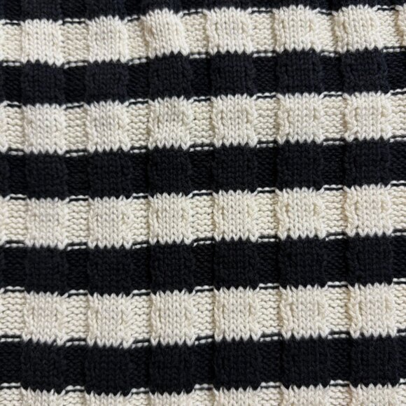 DKNY Jeans Petite Womens Medium Ribbed Sweater Tank Top Black/Cream Cotton KnitK - Picture 4 of 9